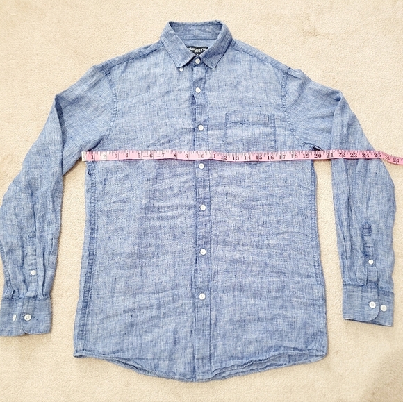 Claiborne 100% Linen Button Long Sleeve Shirt Size Small Unisex Style - Picture 5 of 8